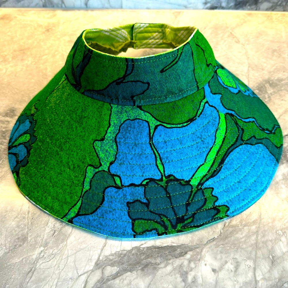 Piko Papale or Open Size hat/visor Vintage Hawaiian Fabric